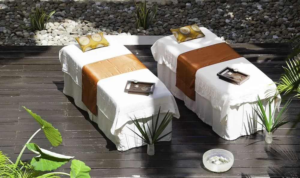 Massage beds at Playacar Palace.