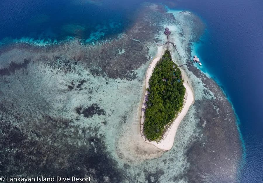 An aerial view of Lankayan Private Island